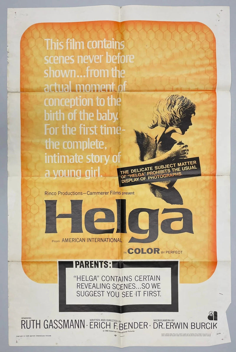 Helga (1968) Original Movie Poster One Sheet 27x41 Ruth Gassmann Exploitation