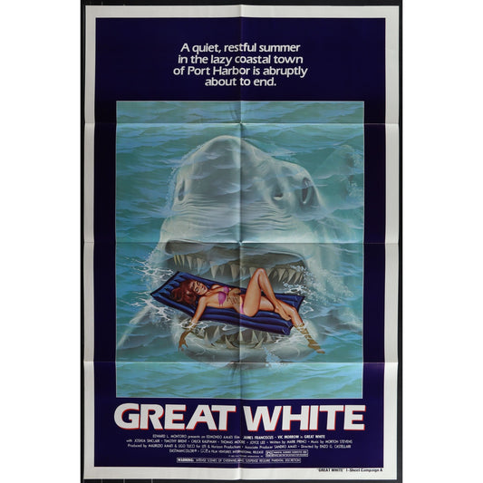 The Last Shark (1981) Original Folded Movie Poster Excellent Condition EM4-73