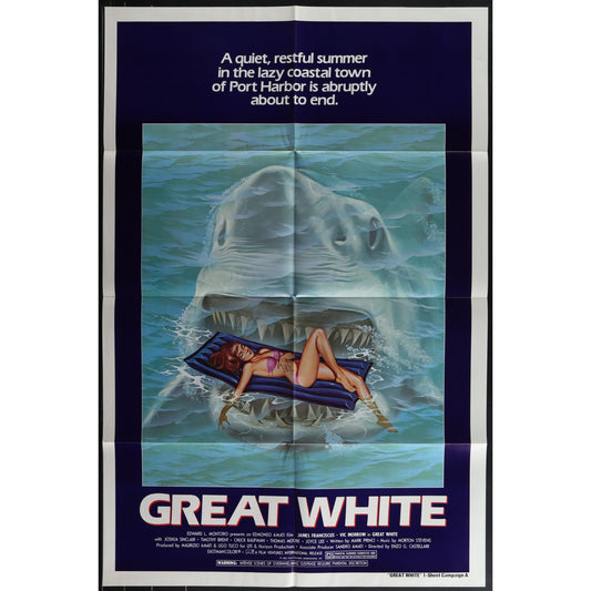 The Last Shark (1981) Original Folded Movie Poster Excellent Condition EM4-73