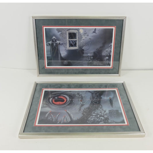 H.P. Lovecraft Lot of 2 Framed/Matted Prints Used for Book Cover Art