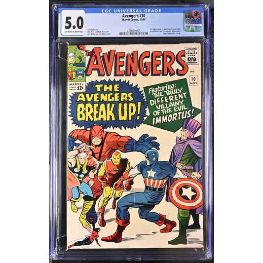Avengers #10 (1964) CGC 5.0 Marvel Key Issue 1st Appearance Immortus Baron Zemo