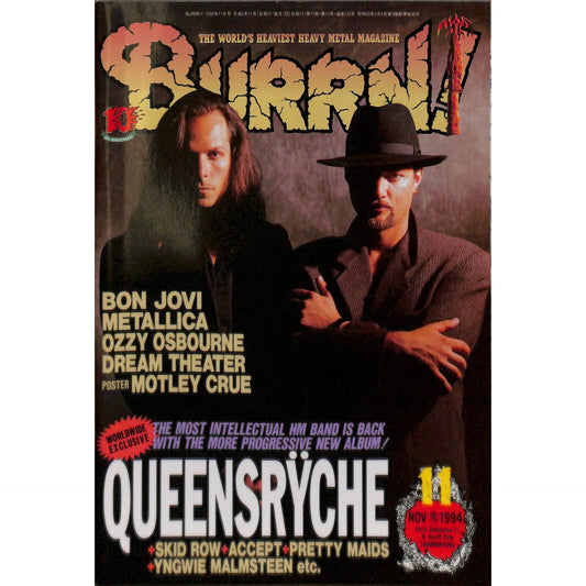 Burrn! Magazine Issue #11 November 1994 Queensryche Cover Heavy Metal Japan