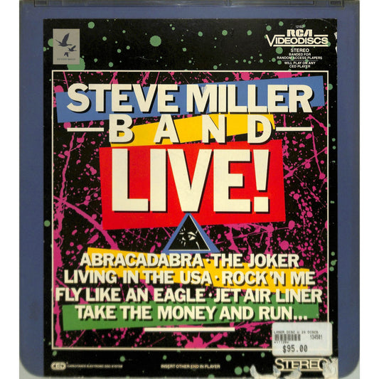 Steve Miller Band LIVE! (1983) Vintage CED Videodisc TESTED WORKING
