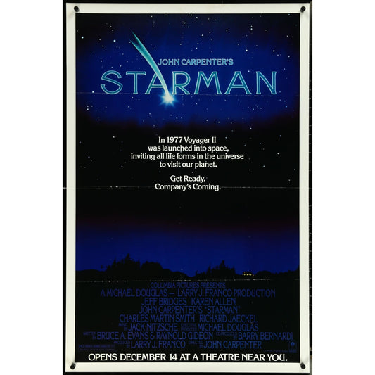 Starman (1984) Original Movie Poster Folded 27x41