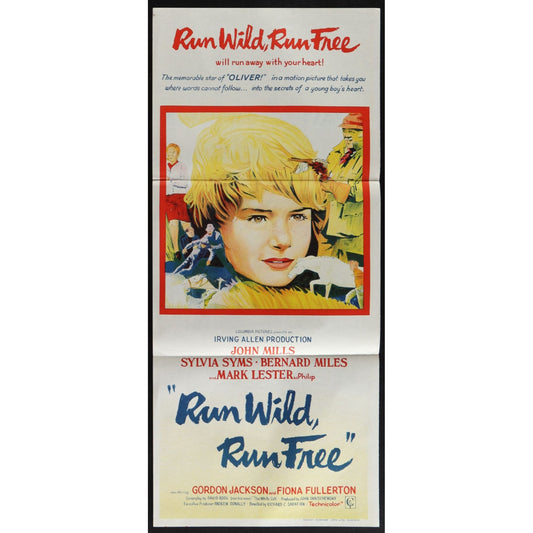 Run Wild, Run Free (1969) Original Australian Daybill Movie Poster Folded 13x30