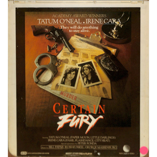 Certain Fury (1985) Vintage CED RCA SelectaVision Videodisc TESTEDWORKING