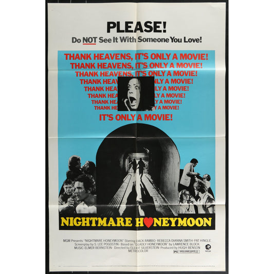 Nightmare Honeymoon (1974) Original Movie Poster Folded 27x41