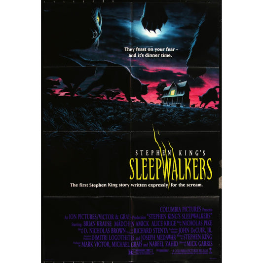Sleepwalkers (1992) Orig Stephen King Movie Poster Double Sided One-Sheet EM4-34
