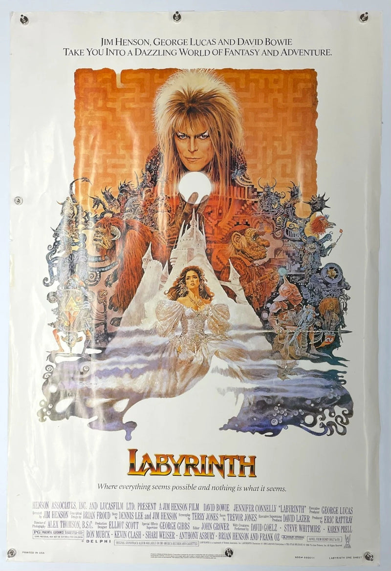 Labyrinth (1986) Original One Sheet Movie Poster David Bowie