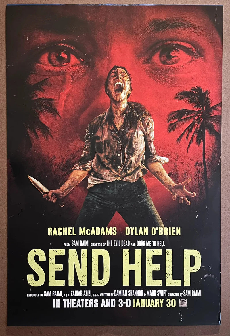 Send Help 2024 US One Sheet 27x40 DS Poster Rachel McAdams Sam Raimi