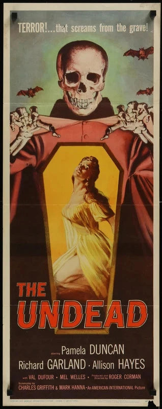 The Undead 1957 Original Insert Movie Poster 14x36 Albert Kallis Roger Corman