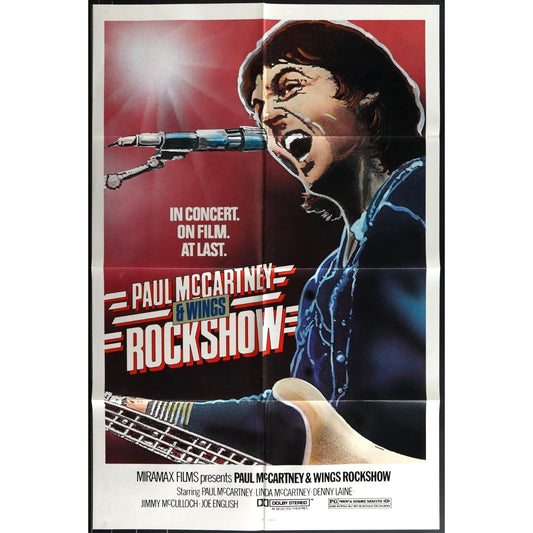 Rockshow (1980) Original Movie Poster Folded 27x41 McCartney, Wings