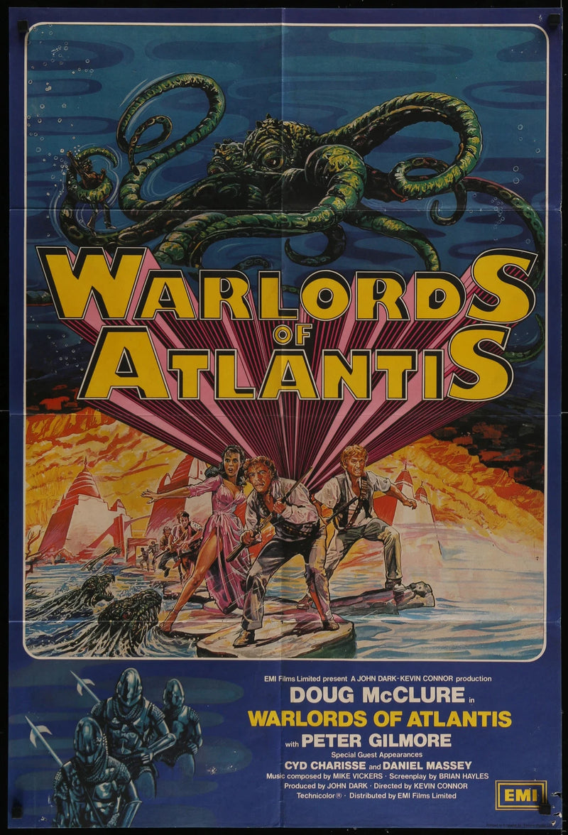 Warlords of Atlantis 1978 Original Movie Poster 27x40 Adventure Sci-Fi