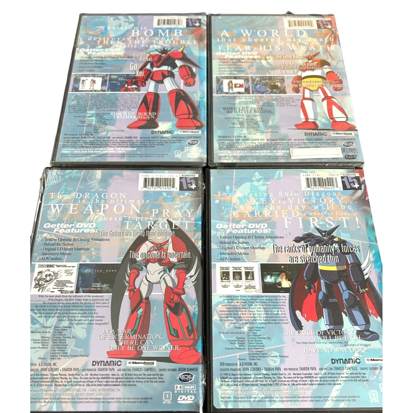 Getter Robo Armageddon (1998) Volumes 1-4 DVD Set Bandai Visual Japanese Anime