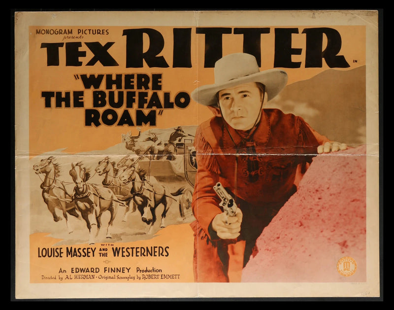 Where the Buffalo Roam (1938) Original Half-sheet Movie Poster 22x28