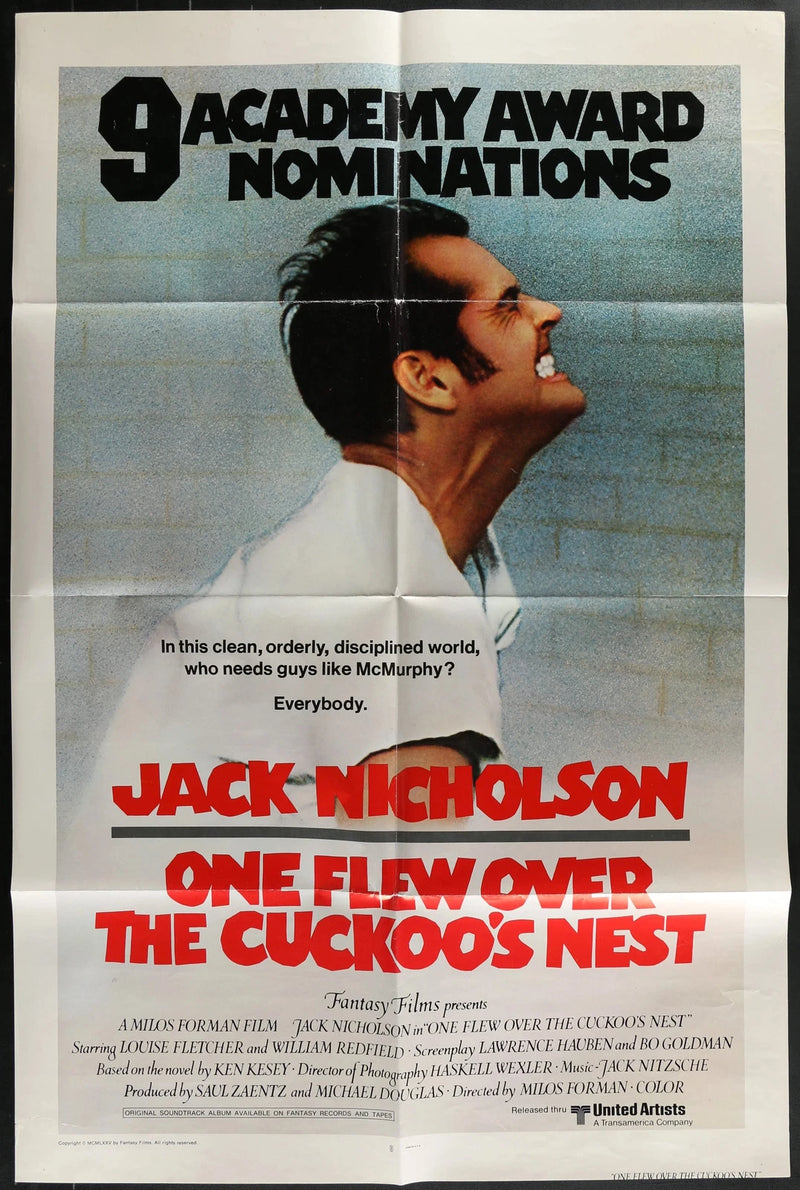 One Flew Over the Cuckoo’s Nest 1975 Original Movie Poster 27x41 Jack Nicholson