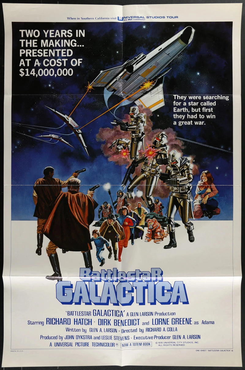 Battlestar Galactica 1978 Original 27x41 Folded Sci-Fi Space Poster