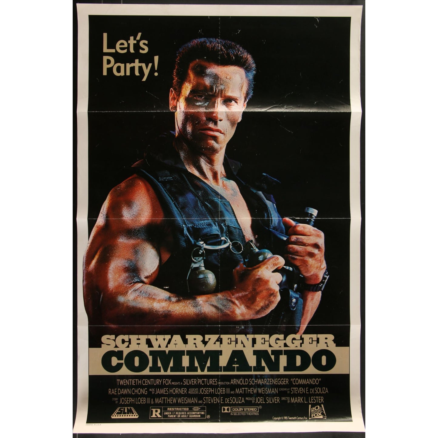 Commando (1985) Original Movie Poster Folded 27x41