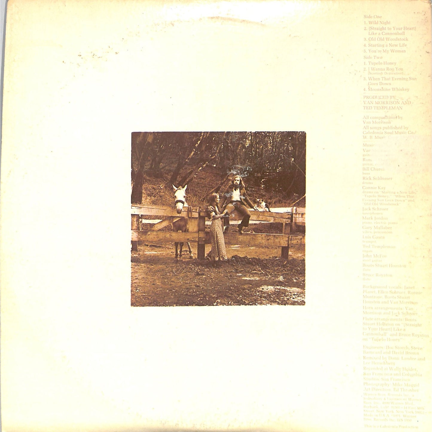Van Morrison - Tupelo Honey Vinyl Record WS 1950