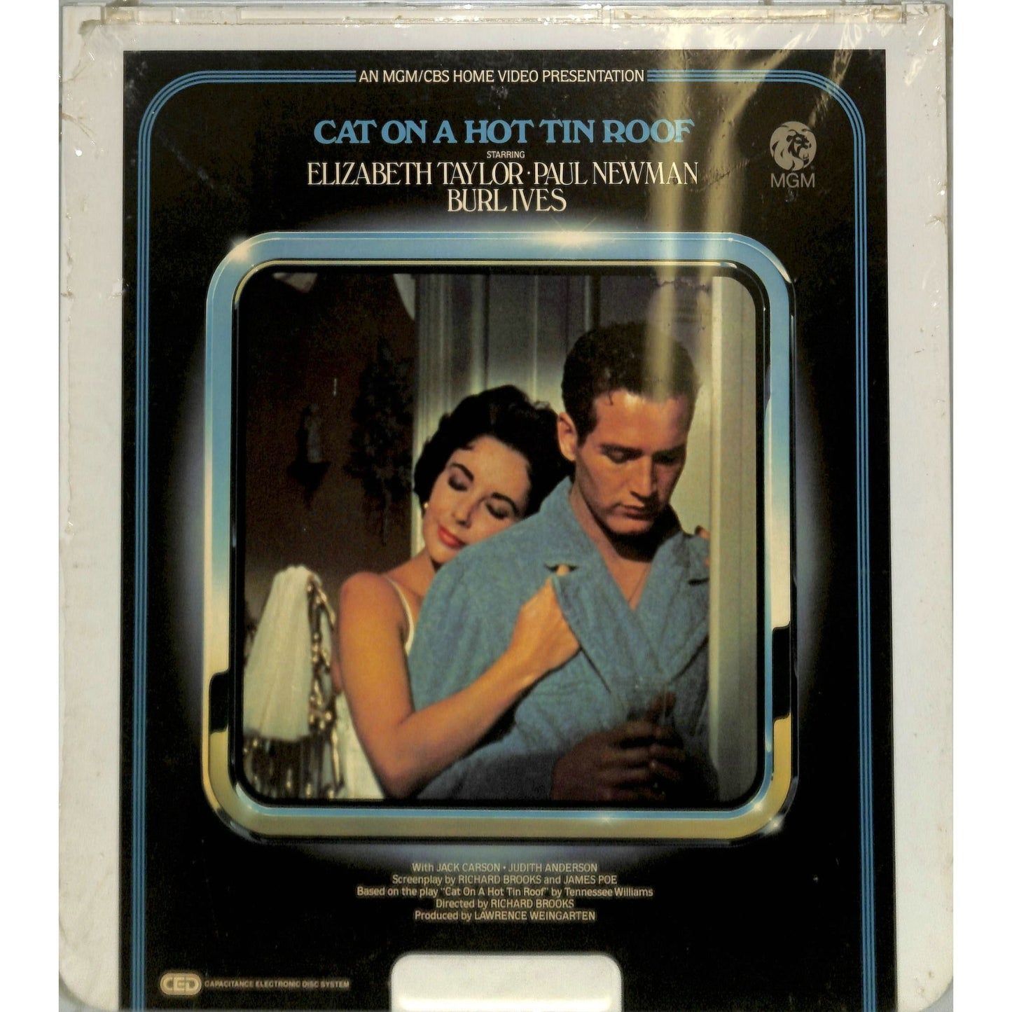Cat on a Hot Tin Roof (1958) Vintage CED Videodisc TESTED WORKING