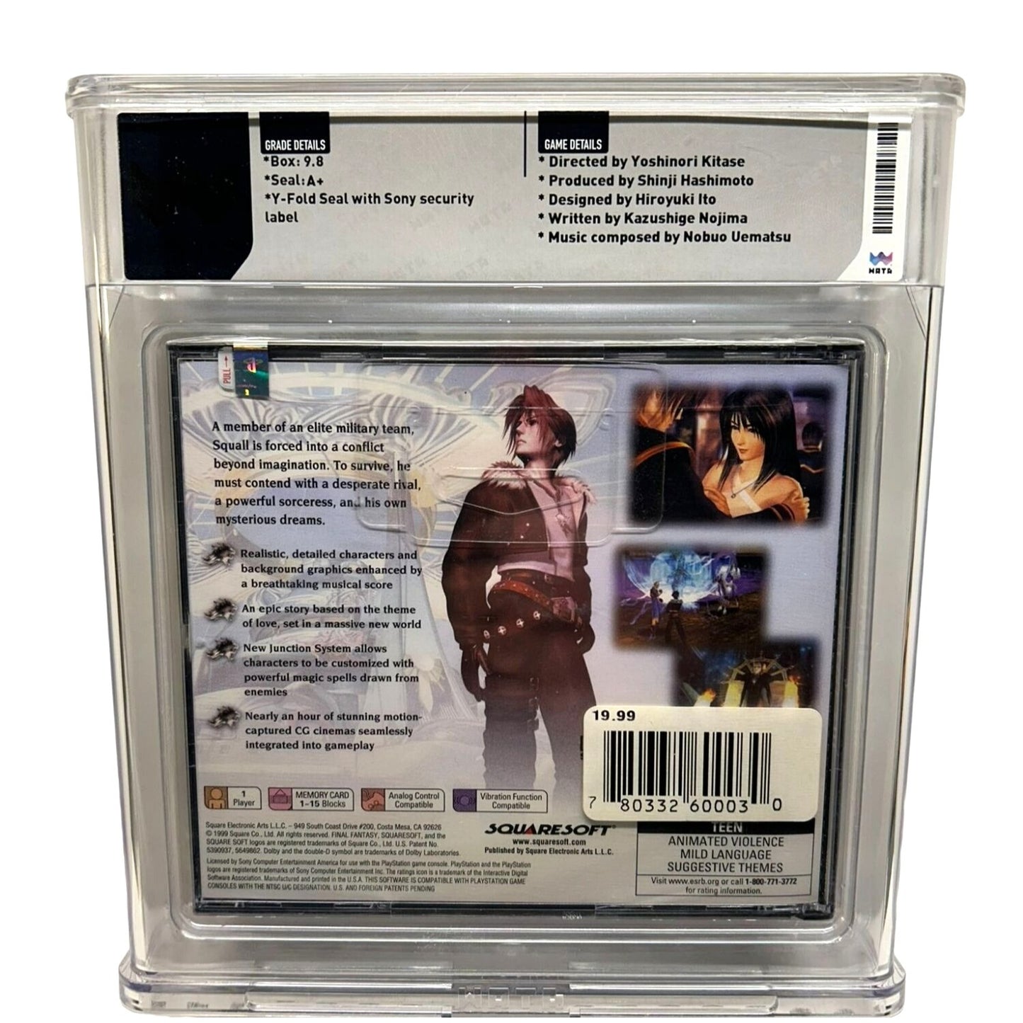 Final Fantasy VIII (1999) Sony PlayStation PS1 WATA Graded 9.8 Sealed A+
