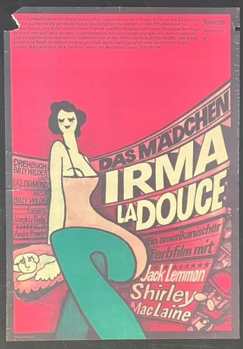 Das Mädchen Irma la Douce (1963) Original German Film Poster 16x22