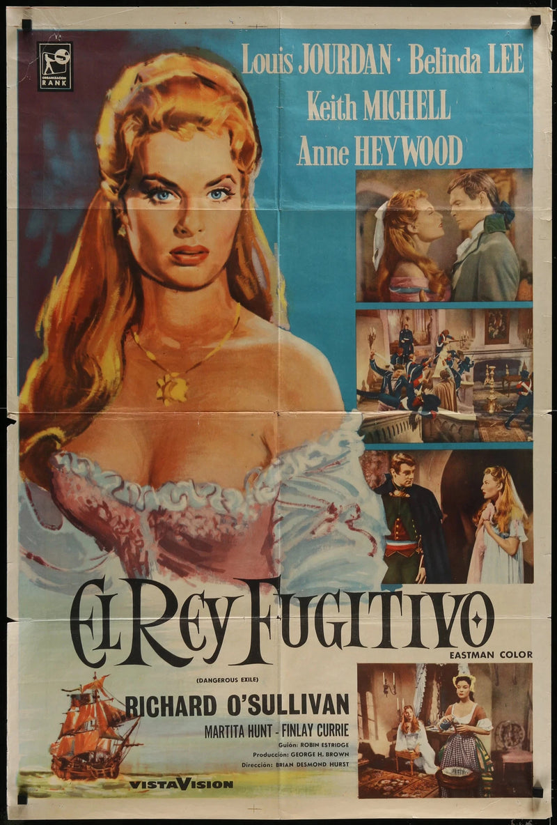 Dangerous Exile (1957) Argentine Movie Poster Folded 29x44 Louis Jourdan