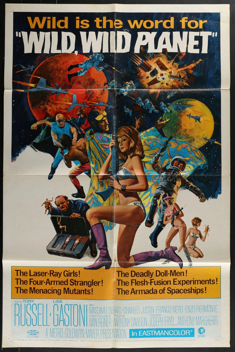 Wild, Wild Planet 1966 Original Movie Poster 27x41 Franco Nero Sci-Fi