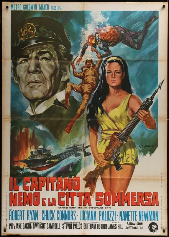 Captain Nemo and the Underwater City 1969 Original Italian 1P Movie Poster 39x55