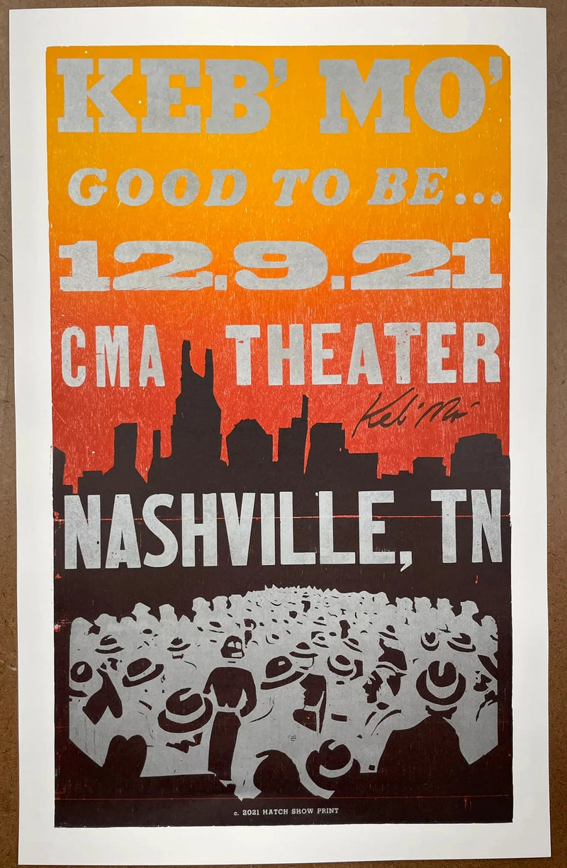 KEB' MO' Good To Be CMA Theater Nashville TN 2021 Signed Hatch Show Print Poster