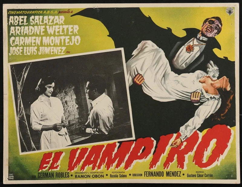 El Vampiro 1957 Original Mexican Lobby Card 12.5x16.25 German Robles Horror