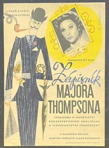 Zapisnik Majora Thompsona (1960) Original Polish Poster 11x16
