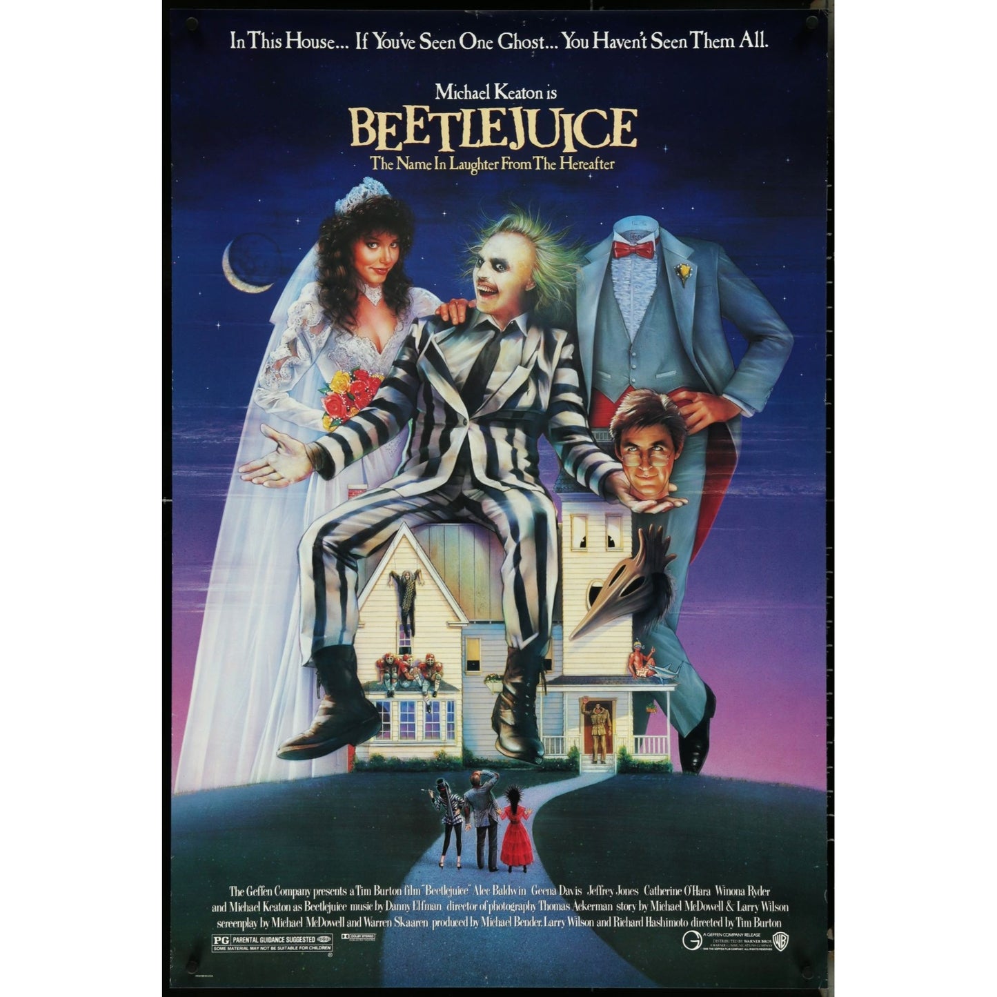 Beetlejuice (1988) ORIGINAL Theatrical Release Poster 27x41 Never Folded