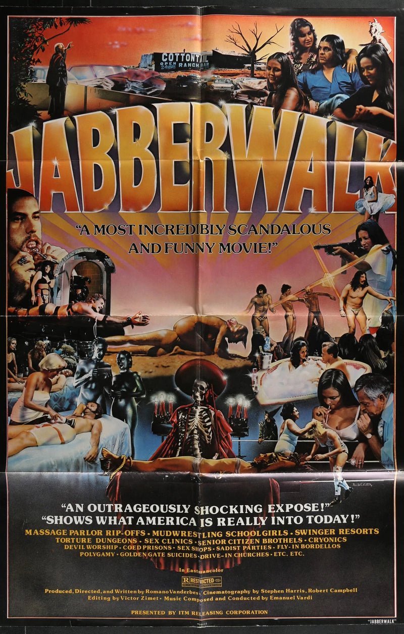 Jabberwalk 1971 Exploitation Documentary Shock Film 27x41 Folded Poster