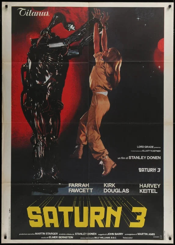 Saturn 3 1980 Original Italian 1P Movie Poster 39x55 Farrah Fawcett Kirk Douglas