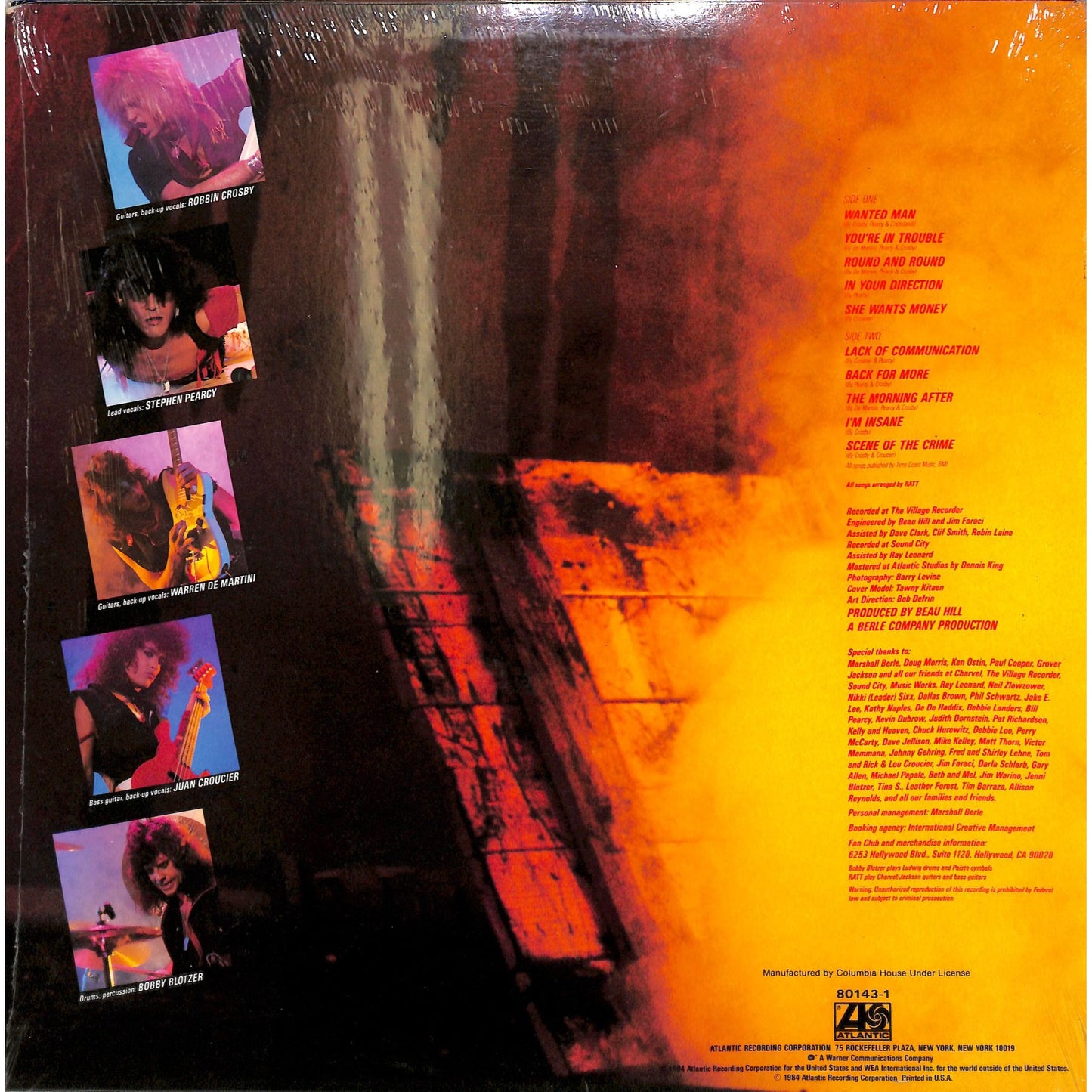 Ratt - Out of the Cellar Vinyl Record A1-80143