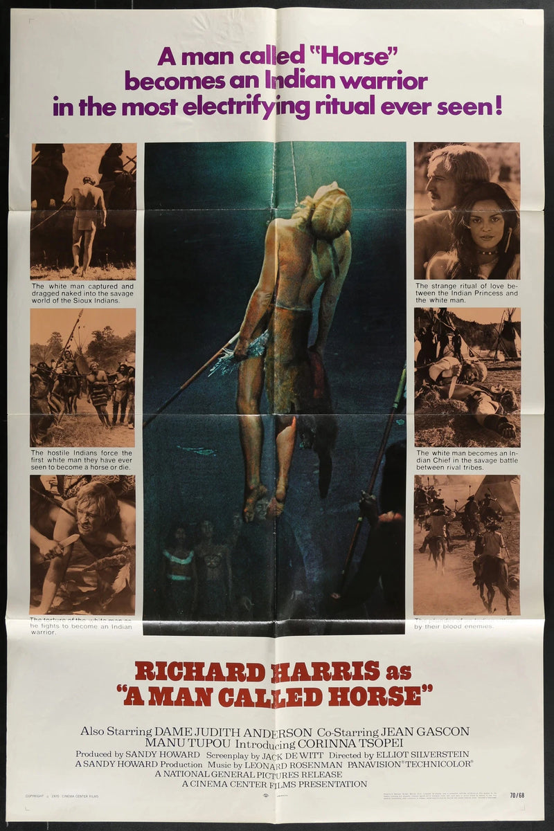 A Man Called Horse 1970 Original Movie Poster 27x41 Richard Harris Western