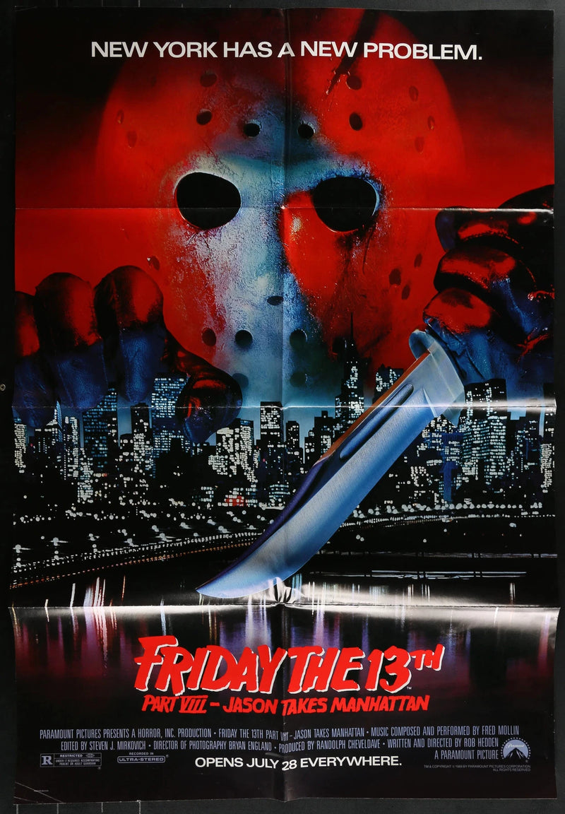 Friday the 13th Part VIII: Jason Takes Manhattan 1989 Orig. Movie Poster F 27x40