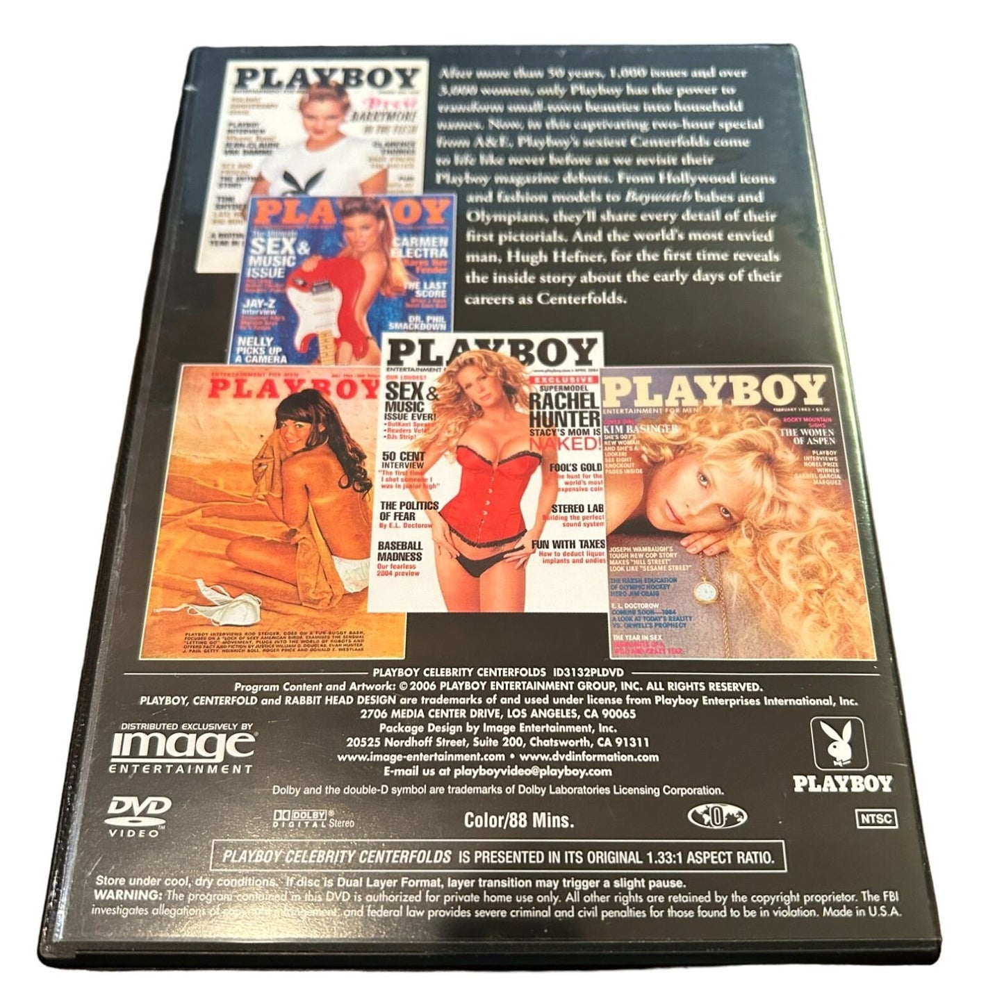 Play boy Celebrity Centerfolds (2006) DVD Cindy Crawford, Carmen Electra VG Cond