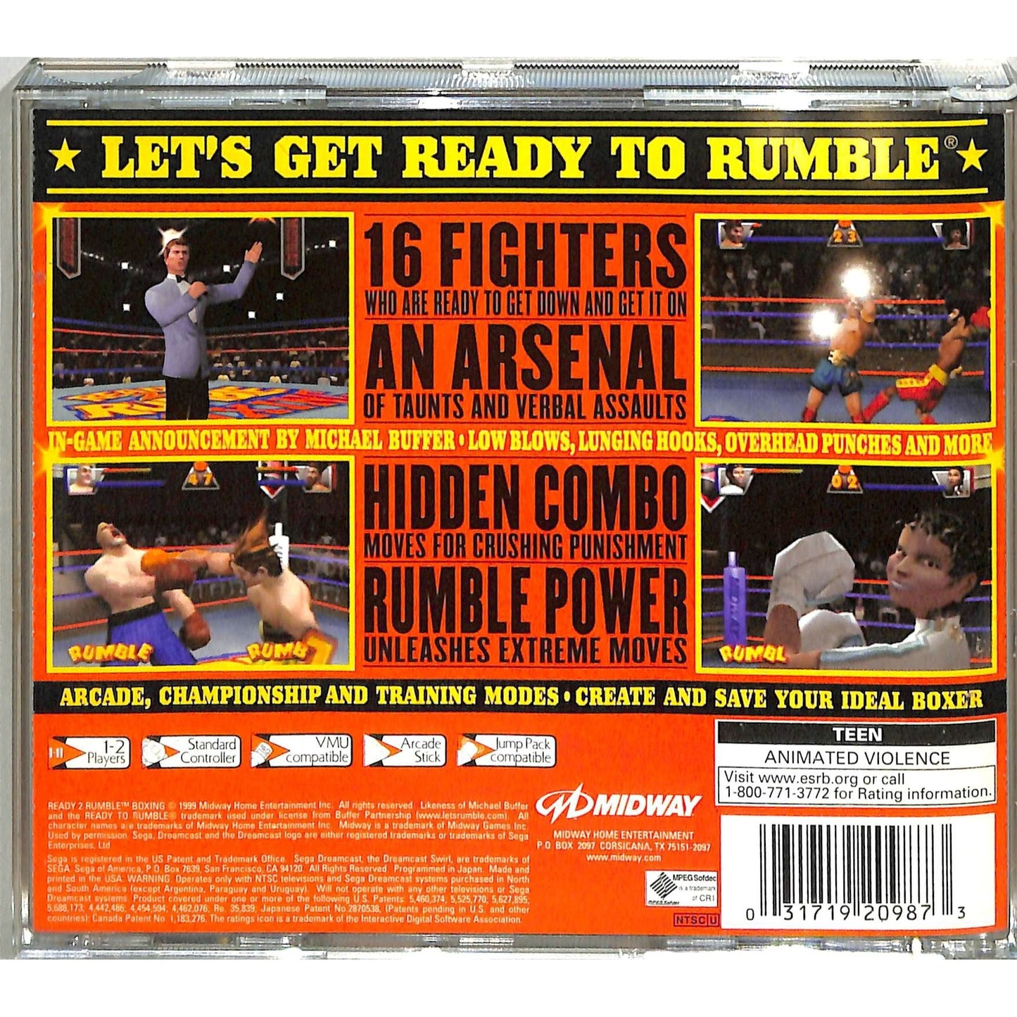 Ready 2 Rumble Boxing (1999) Sega Dreamcast Disc in Original Case