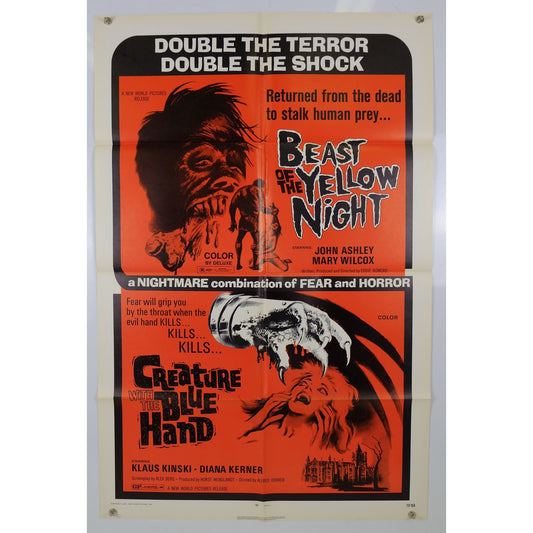 Beast of the Yellow Night (1971) Original Movie Poster Folded 27x41