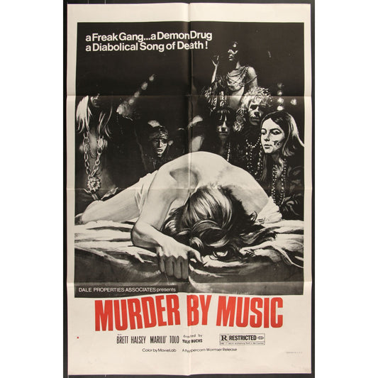Murder by Music (1969) Original Movie Poster Folded 27x41