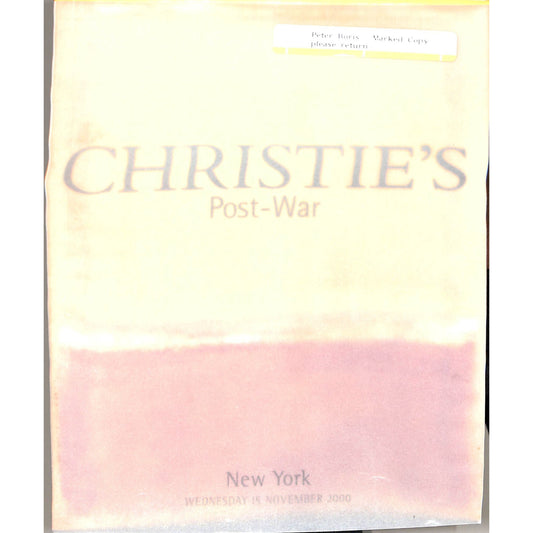 Christie's Post War Auction Catalog November 15, 2000
