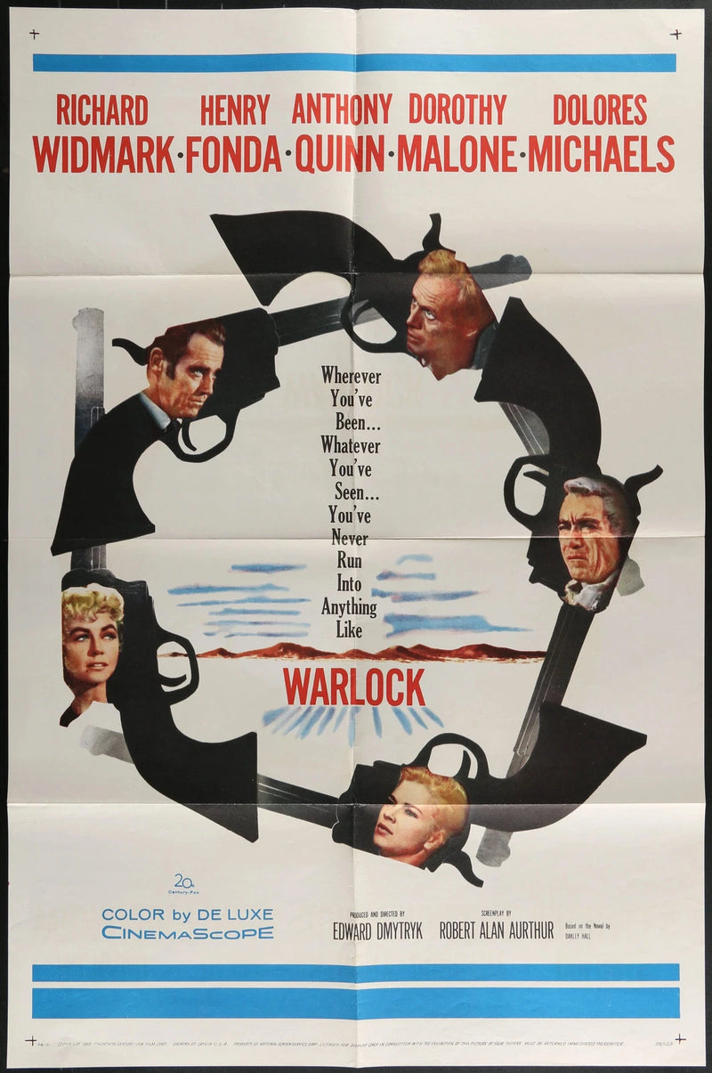 Warlock (1959) Original One Sheet Western Movie Poster 27x41 Henry Fonda
