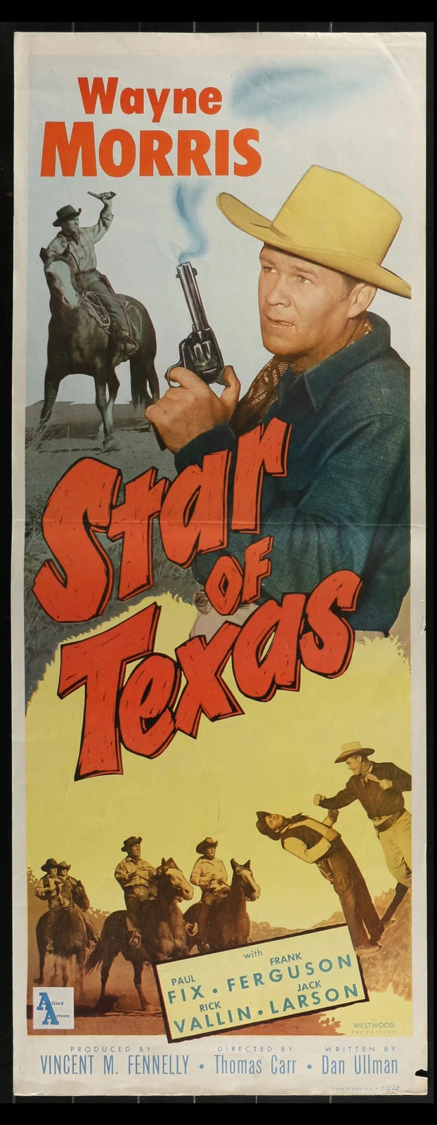 Star of Texas (1953) Original Western Insert Movie Poster Rolled 14x36