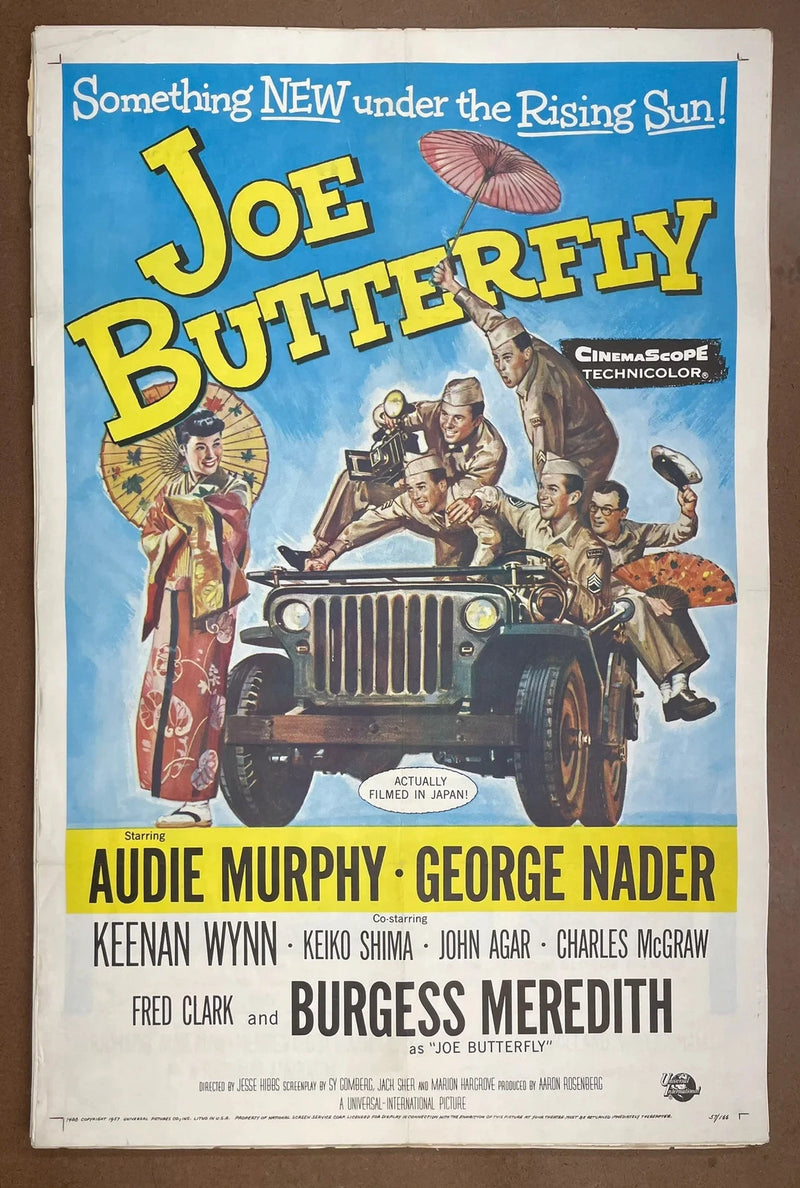 Joe Butterfly 1957 Original US One Sheet Folded Audie Murphy Comedy Poster