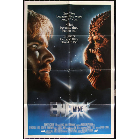 Enemy Mine (1985) Original Movie Poster 27x41 Folded Dennis Quaid Sci-Fi EM4-31