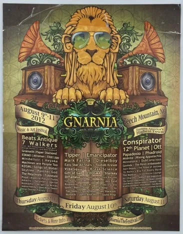 Gnarnia Music Festival 2012 11.5x14.75 Poster Beats Antique Emancipator