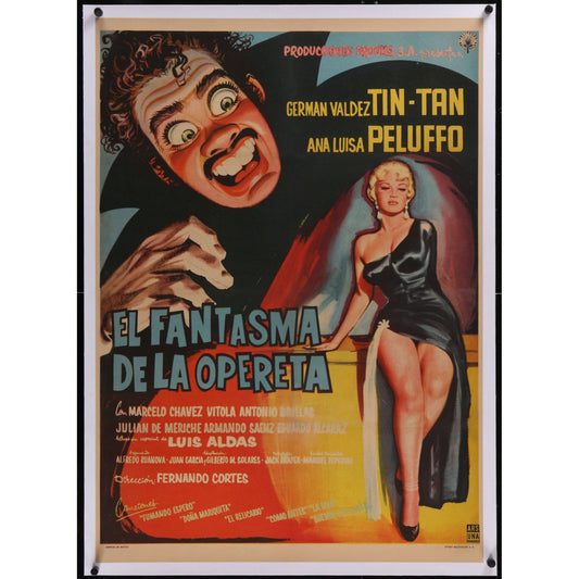 El Fantasma De La Opereta (1960) Lienenbacked Original Movie Poster 27x37