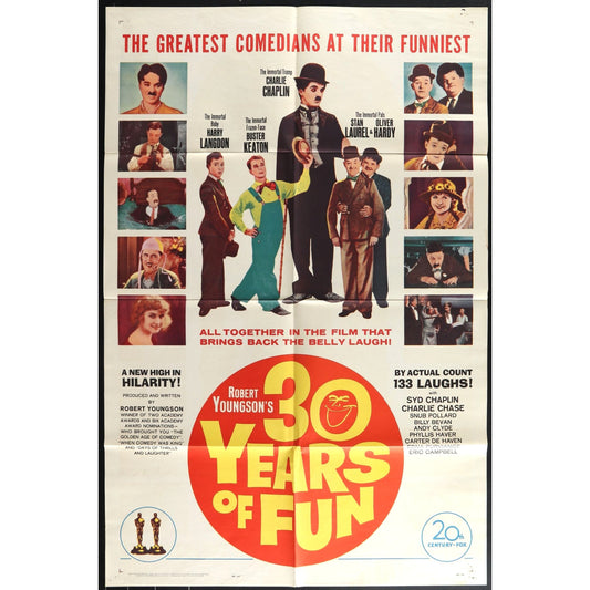 30 Years of Fun (1963) Original Movie Poster Folded 27x41